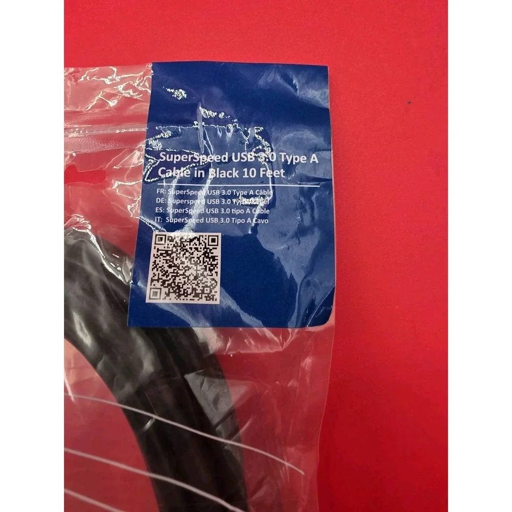 Cable Matters USB 3.0 Type A Cable 10ft Black New 200006-BLACK-10 SuperSpeed